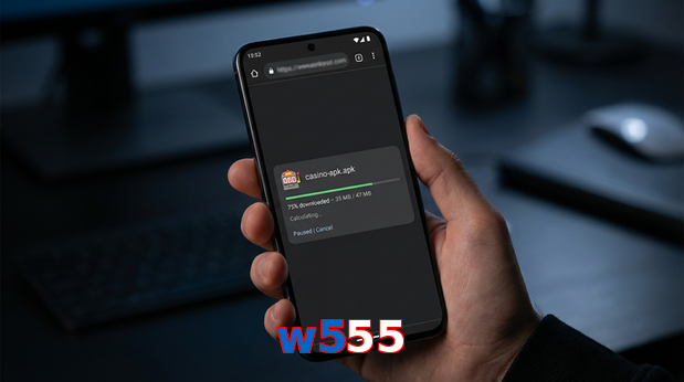Main screen of W555 apk page for PK players
